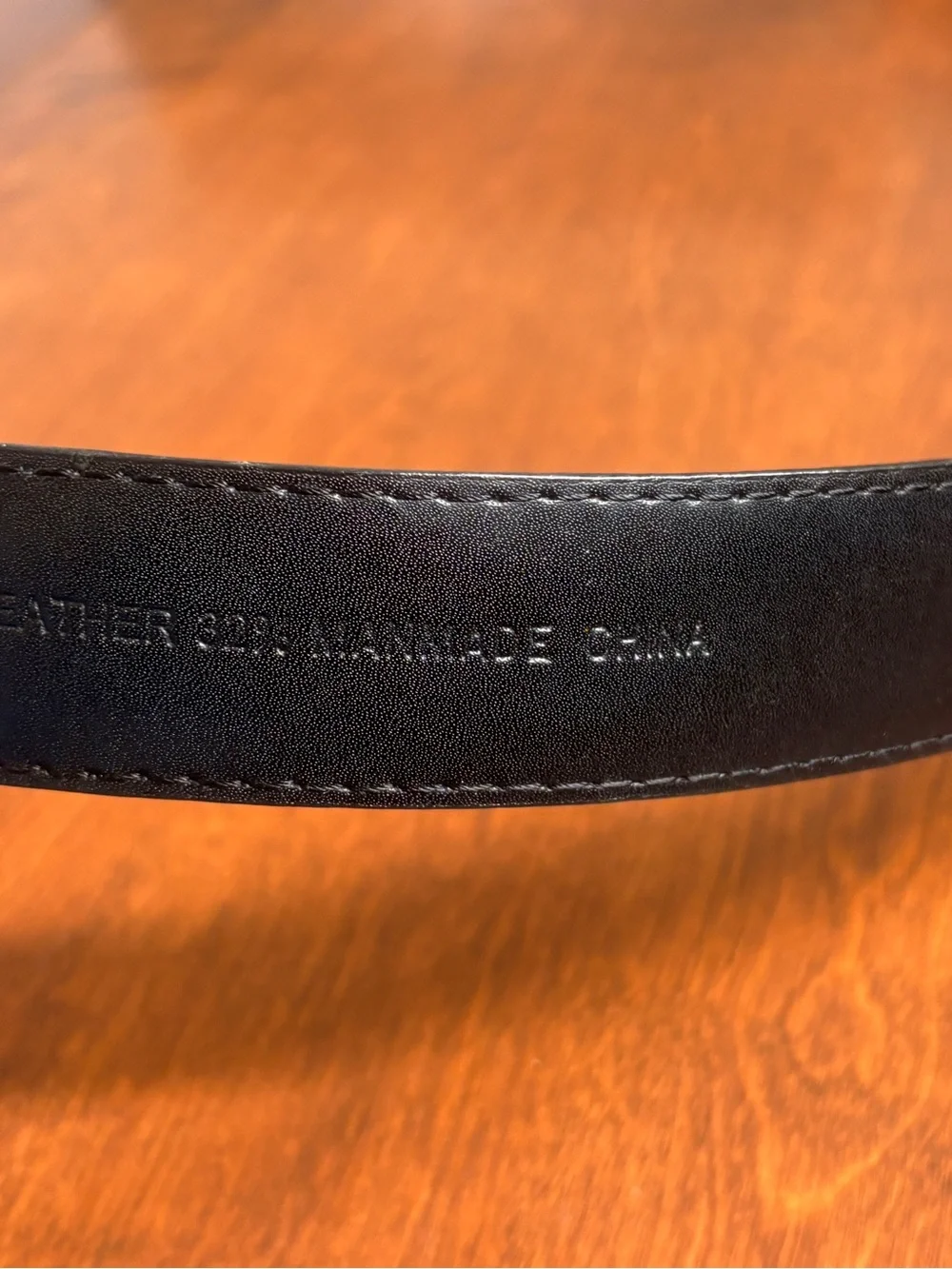 Men's Black Leather Belt with Silver Buckle